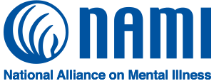 National Alliance on Mental Illness Logo in blue letters